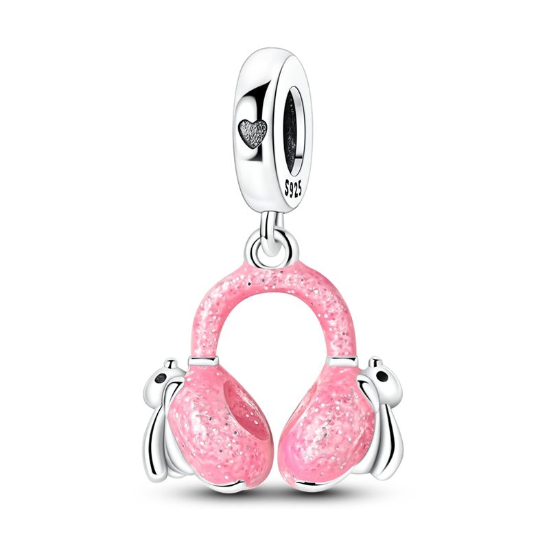 Pangama Jewelry Pink Glitter Earmuffs Dangle Charm