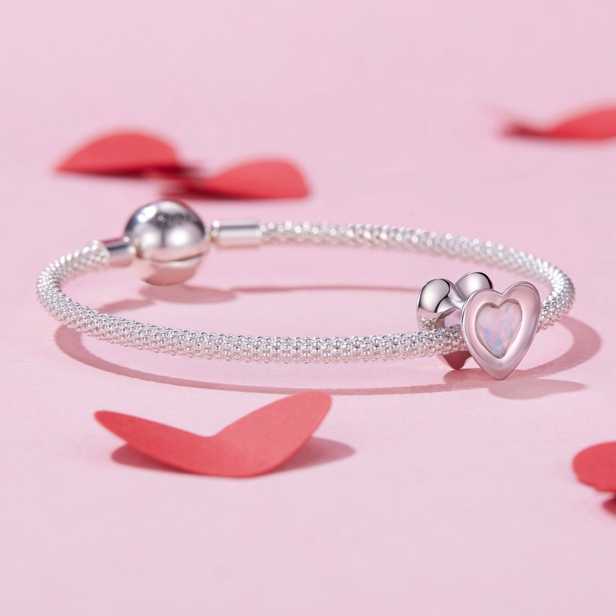 Pangama Jewelry Pink Glow Heart Charm
