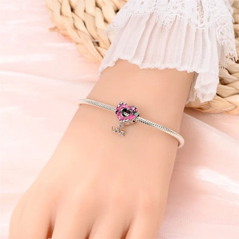 Pangama Jewelry Pink Heart Donut Love Charm