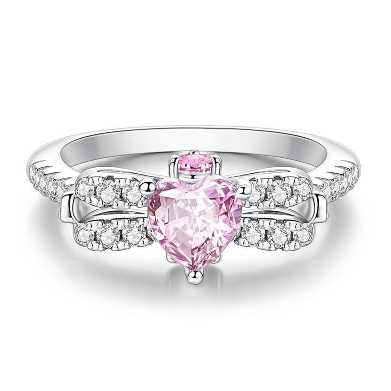 Pangama Jewelry Pink Heart - Shaped Sparkling Stone Ring