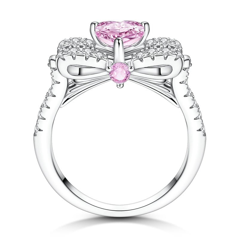 Pangama Jewelry Pink Heart - Shaped Sparkling Stone Ring