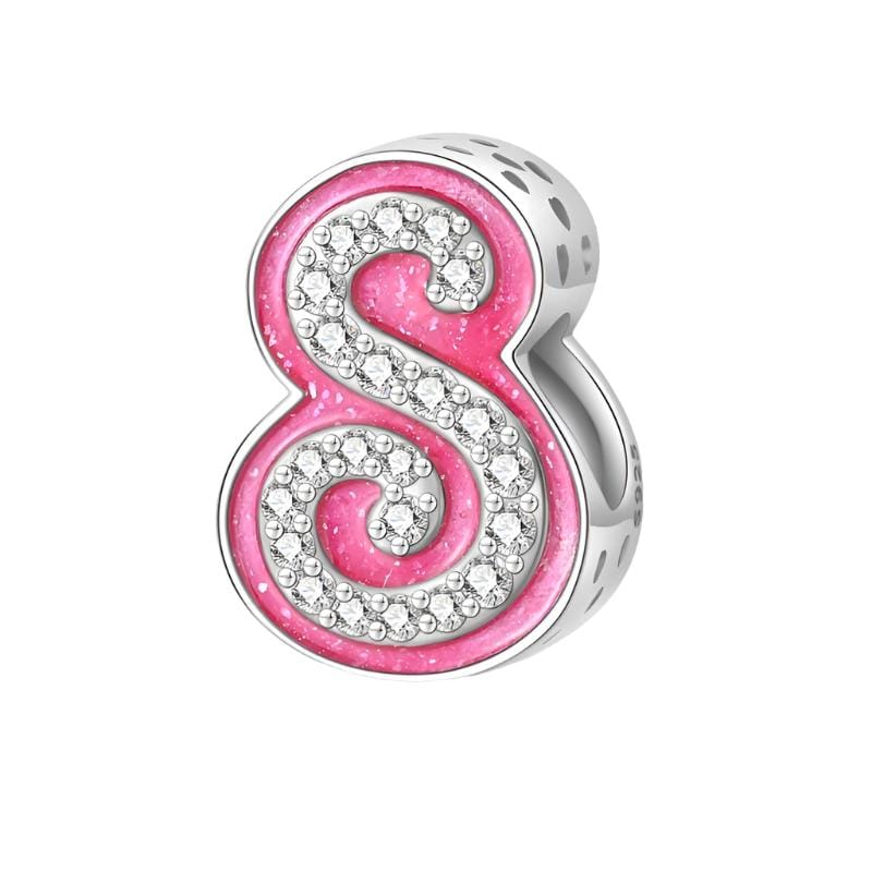 Pangama Jewelry Pink Letter A~Z Alphabet Charm