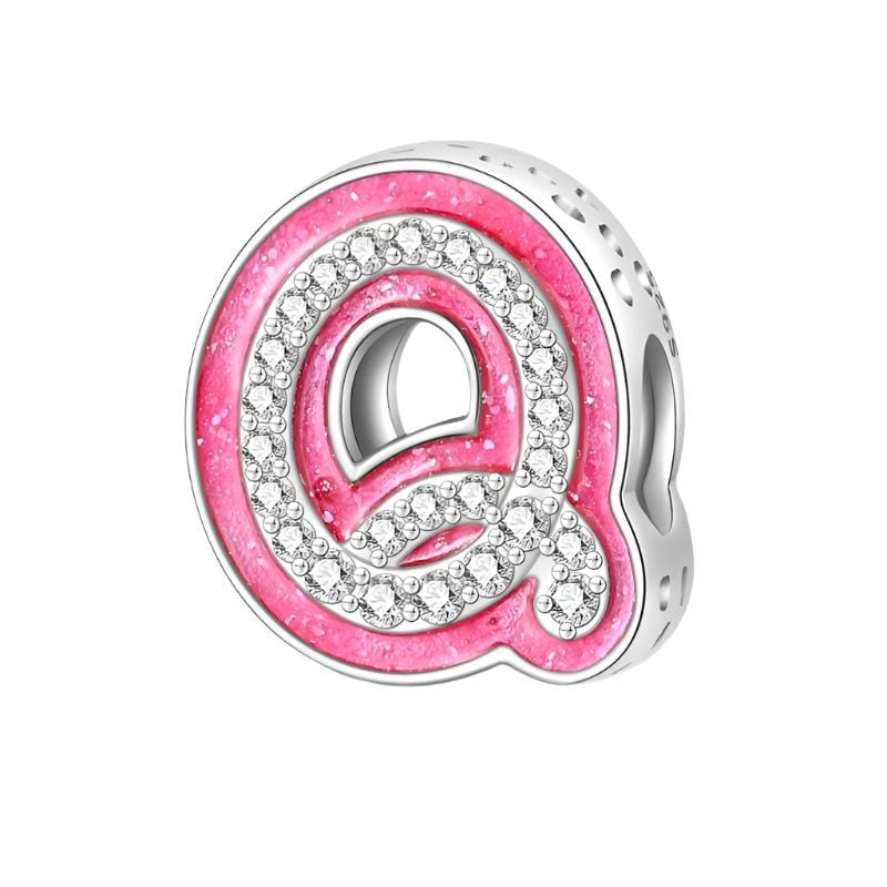 Pangama Jewelry Pink Letter A~Z Alphabet Charm