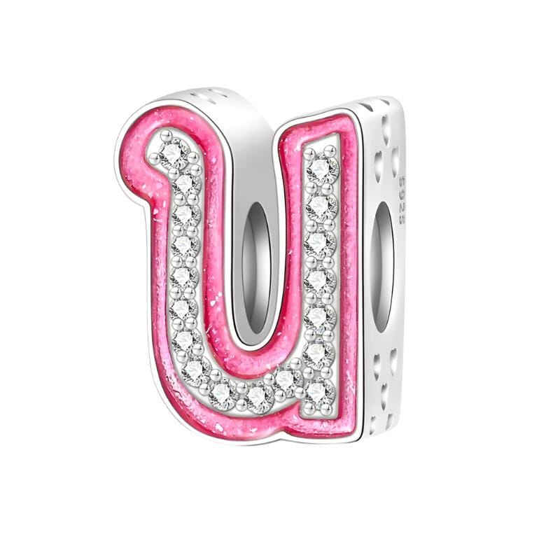 Pangama Jewelry Pink Letter A~Z Alphabet Charm