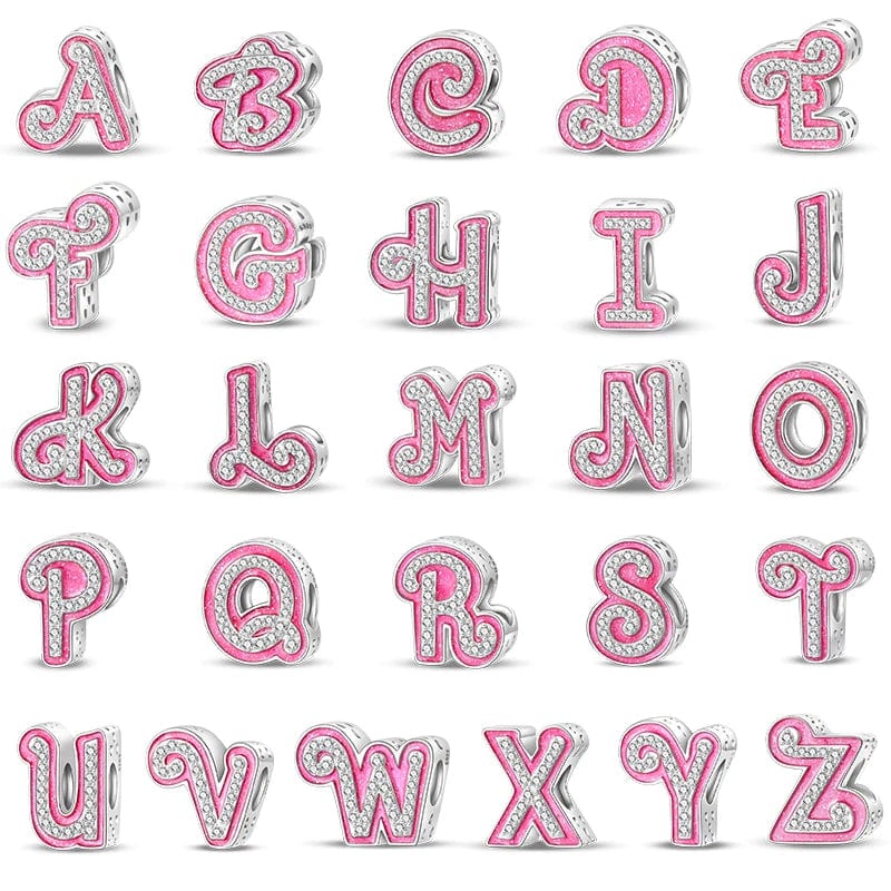 Pangama Jewelry Pink Letter A~Z Alphabet Charm