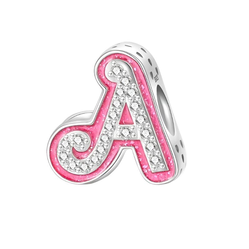 Pangama Jewelry Pink Letter A~Z Alphabet Charm