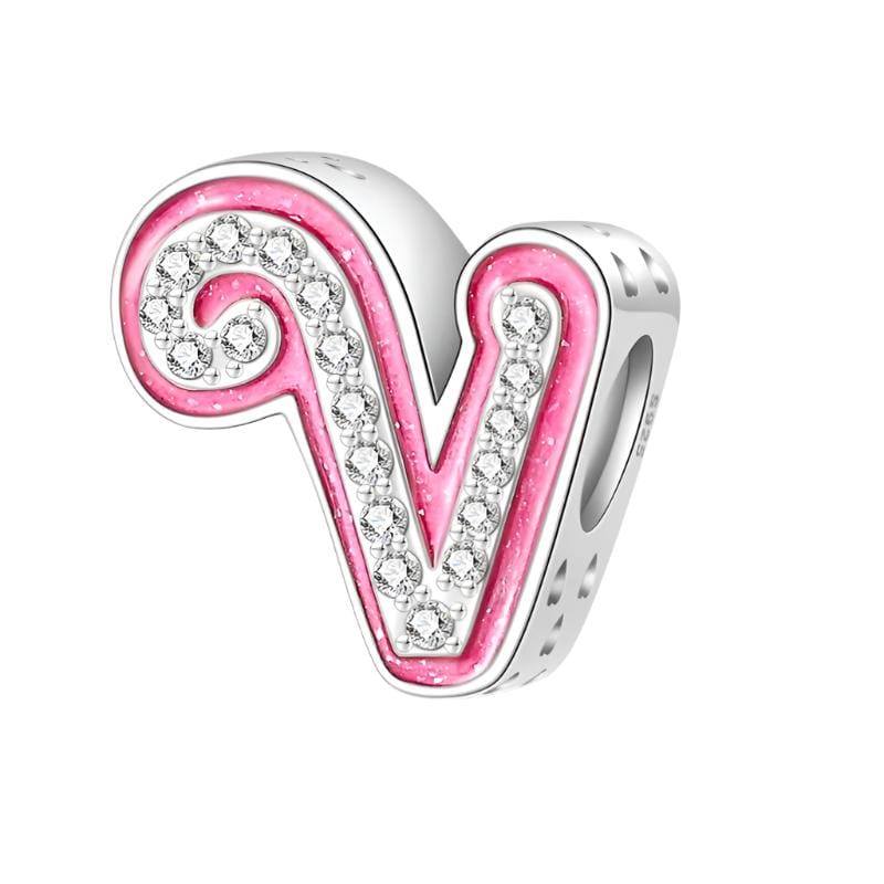 Pangama Jewelry Pink Letter A~Z Alphabet Charm