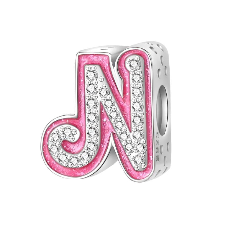 Pangama Jewelry Pink Letter A~Z Alphabet Charm