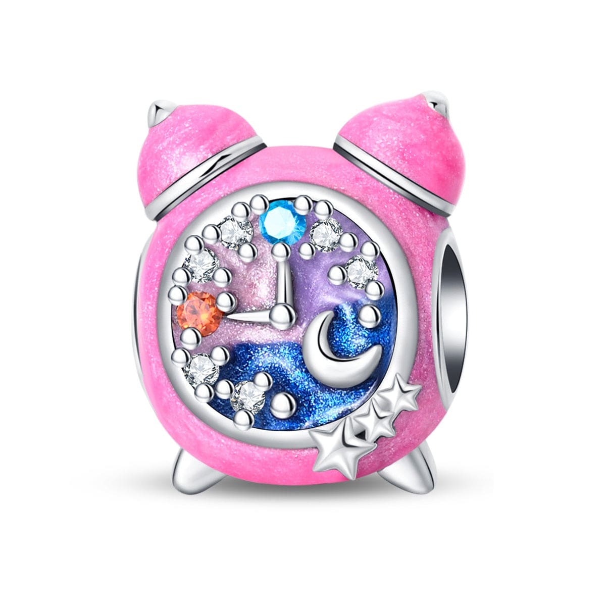 Pangama Jewelry Pink Night Sky Clock Charm