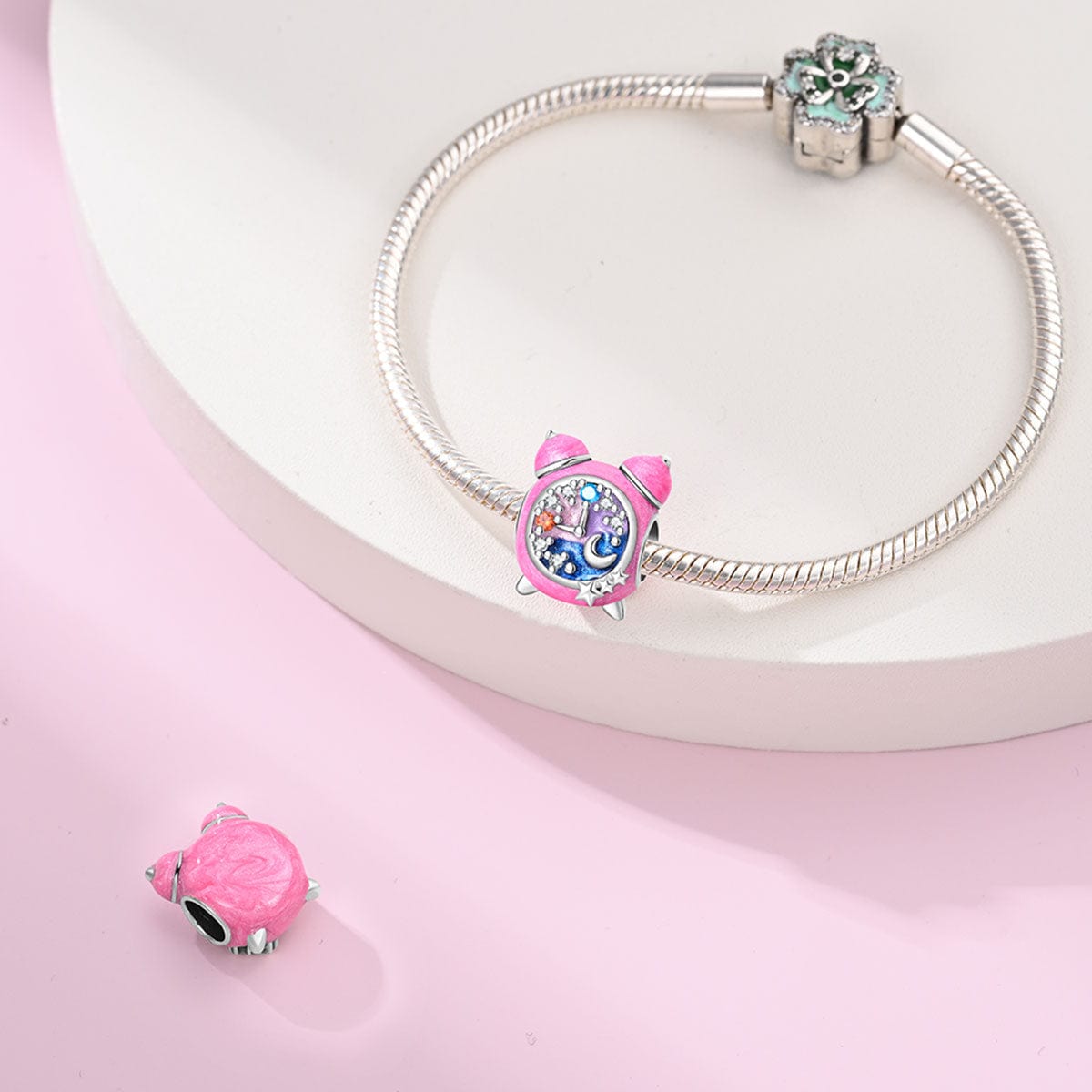 Pangama Jewelry Pink Night Sky Clock Charm