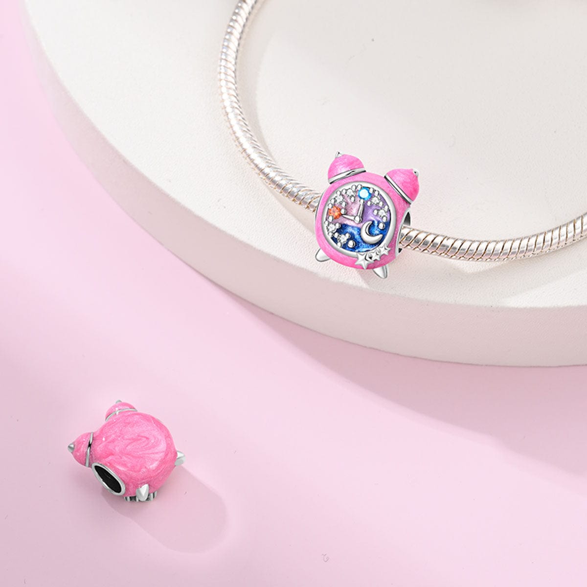 Pangama Jewelry Pink Night Sky Clock Charm