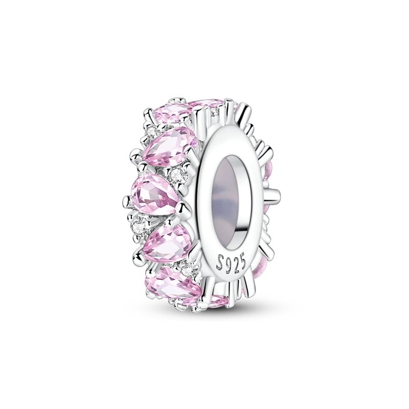 Pangama Jewelry Pink Teardrop Crystal Spacer Charm