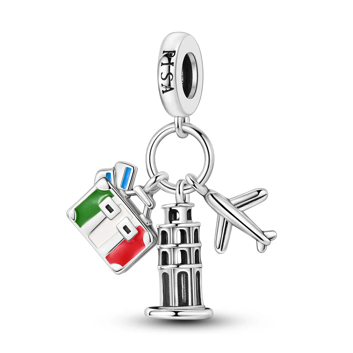 Pangama Jewelry Pisa Italy Landmark Triple Dangle Charm