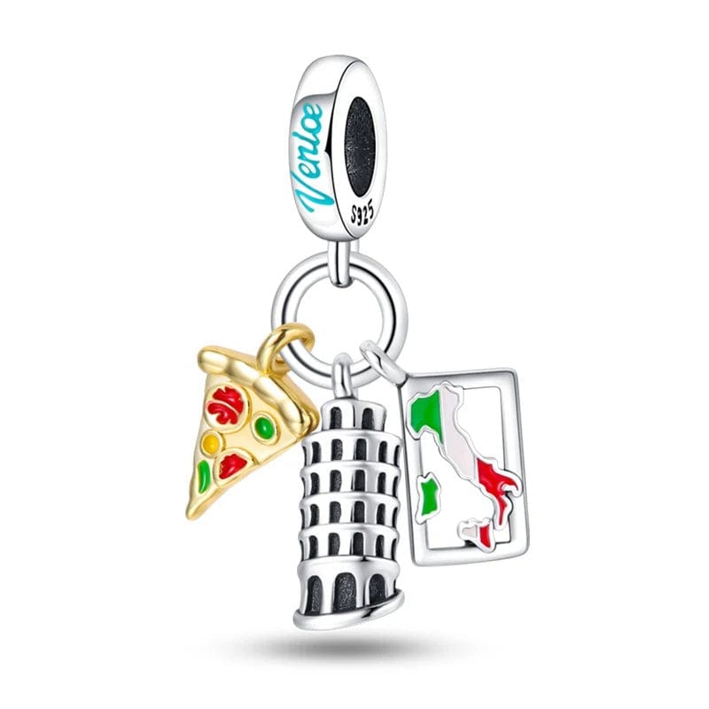 Pangama Jewelry Pisa Tower Italy Pizza Luminous Dangle Charm