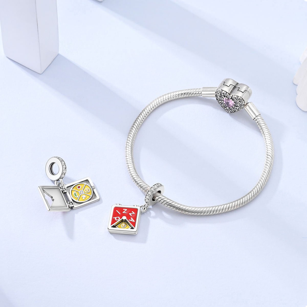 Pangama Jewelry Pizza Box with Slice Dangle Charm