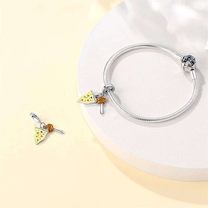 Pangama Jewelry Pizza Slice and Meatball Double Dangle Charm