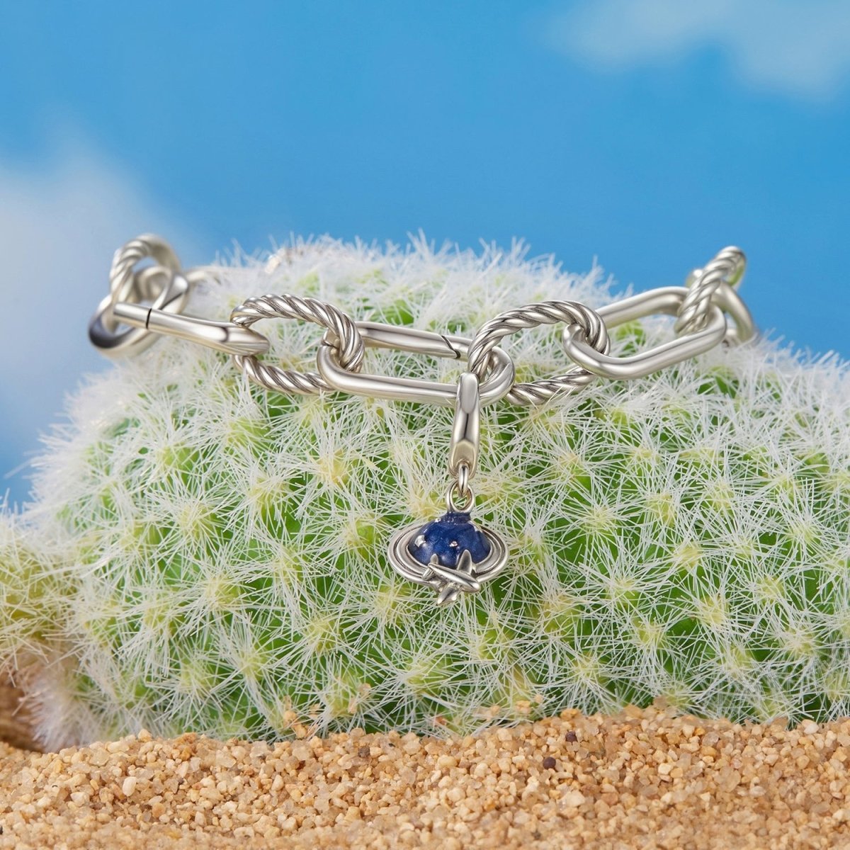 Pangama Jewelry Planet & Airplane Dangle Charm