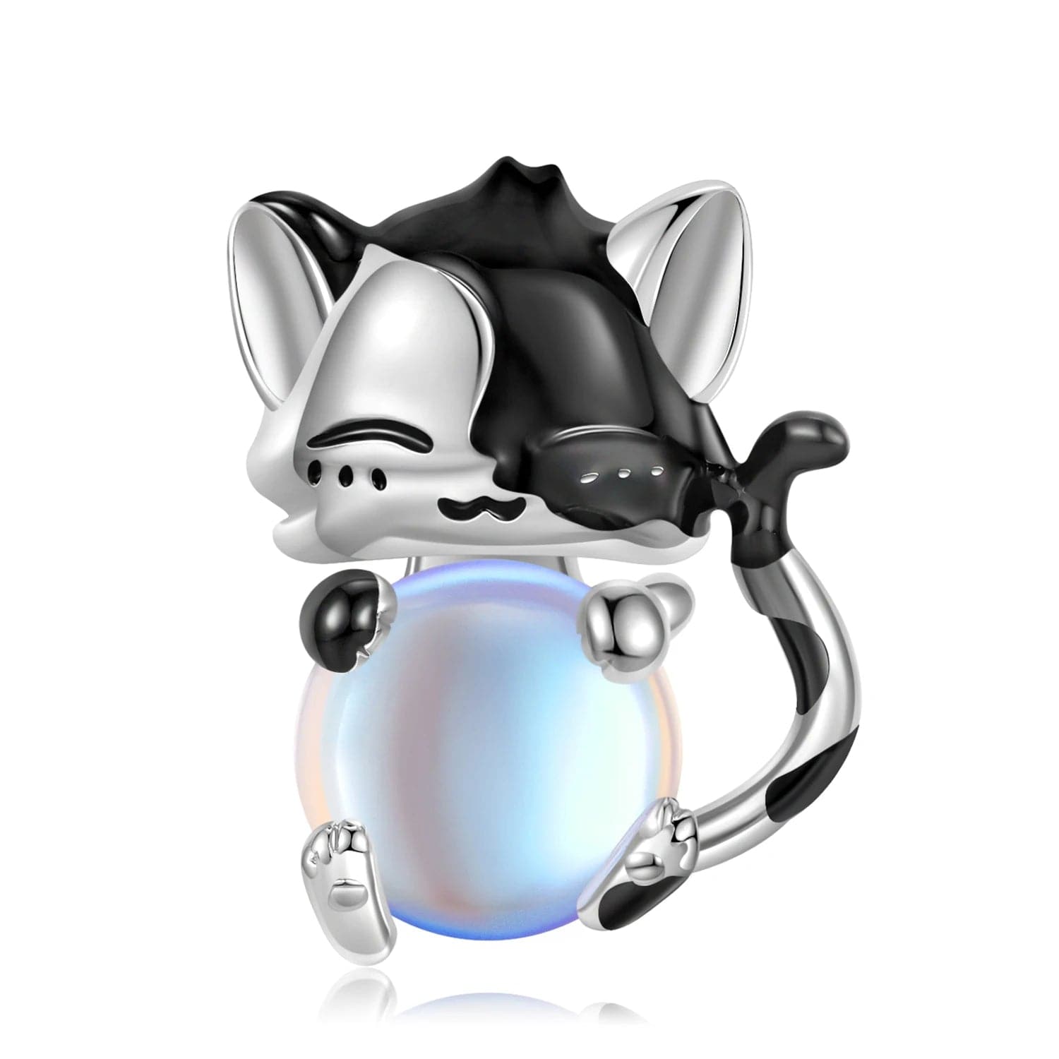 Pangama Jewelry Playful Cat with Iridescent Ball Charm