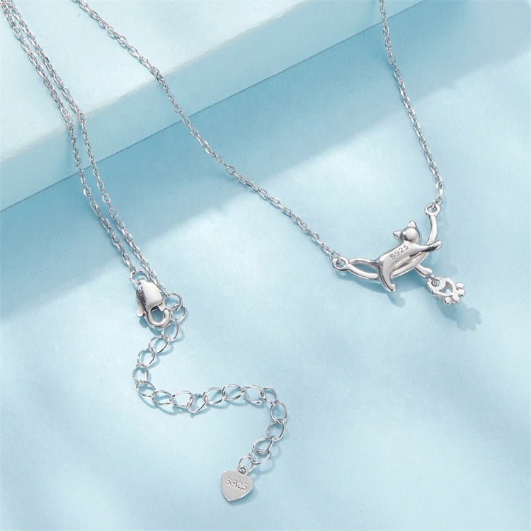 Pangama Jewelry Playful Moonlit Cat Pendant Necklace