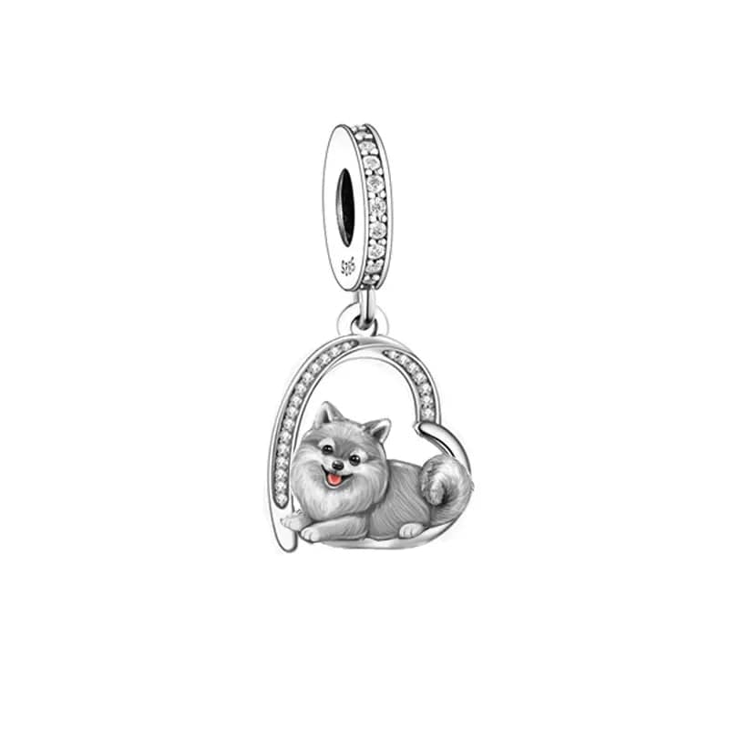 Pangama Jewelry Pomeranian Dog Heart Charm