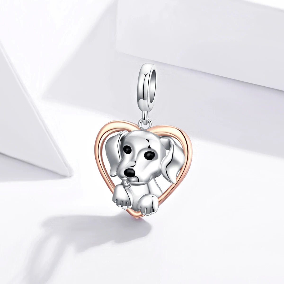 Pangama Jewelry Puppy Labrador Heart Dangle Charm