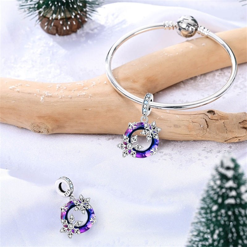 Pangama Jewelry Purple Crystal Snowflake Dangle Charm