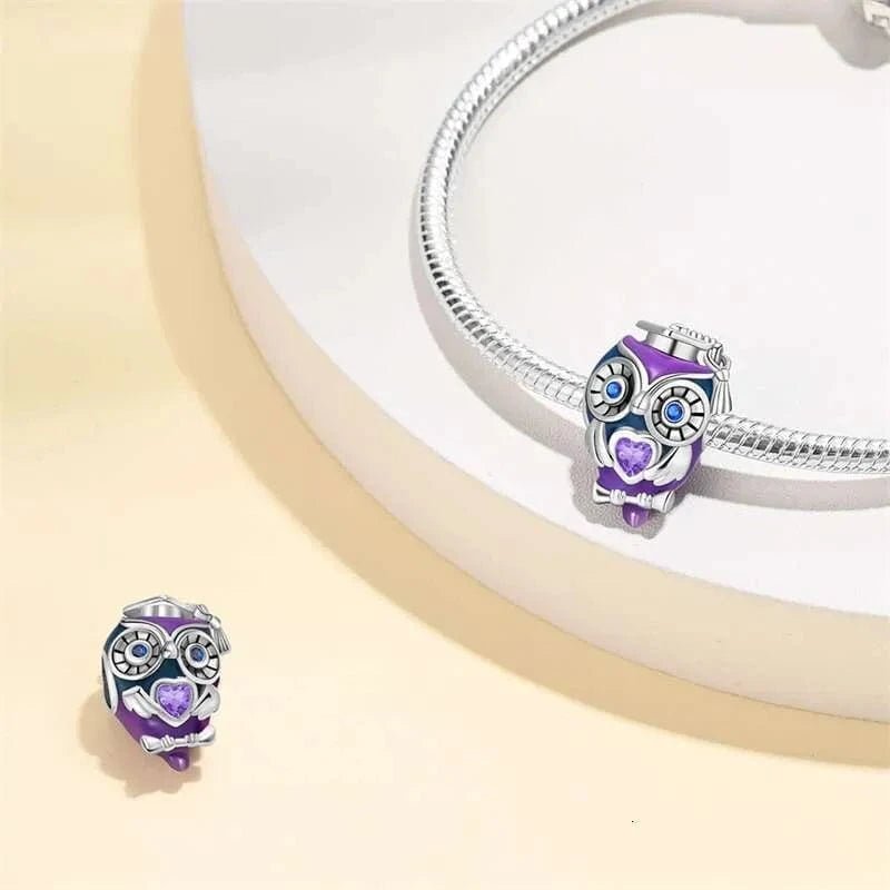Pangama Jewelry Purple Graduation Owl Charm