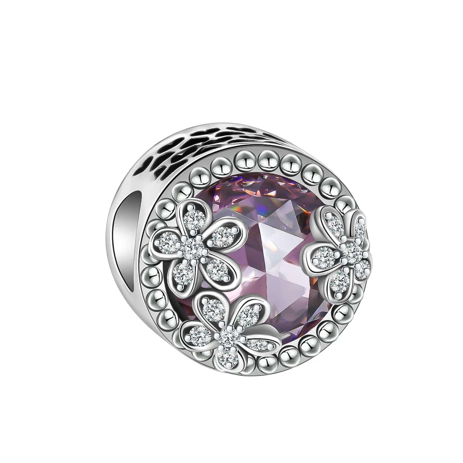 Pangama Jewelry Purple Opal Flower Charm