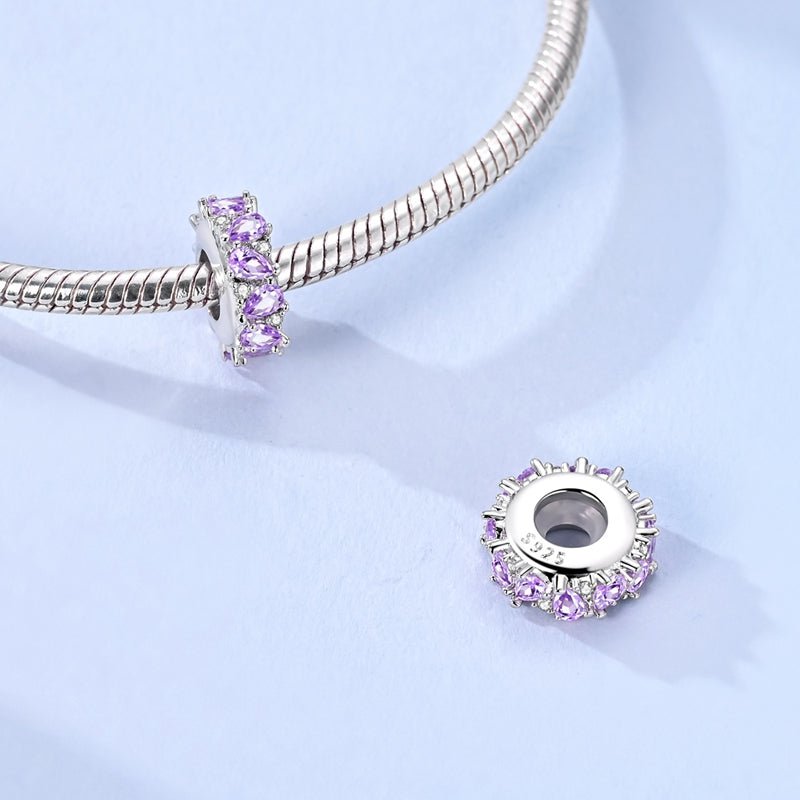 Pangama Jewelry Purple Teardrop Crystal Spacer Charm