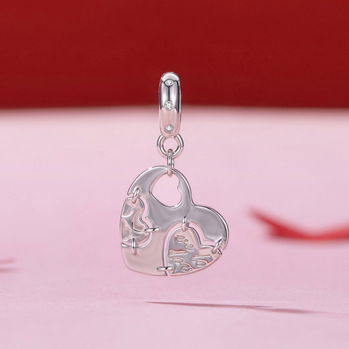 Pangama Jewelry Puzzle Heart Dangle Charm