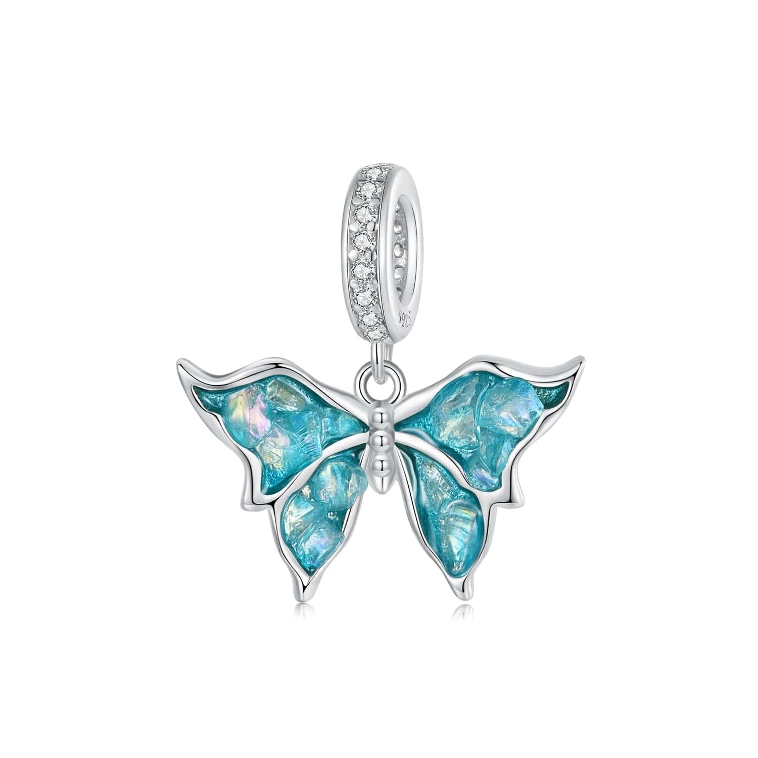 Pangama Jewelry Radiant Blue Butterfly Dangle Charm