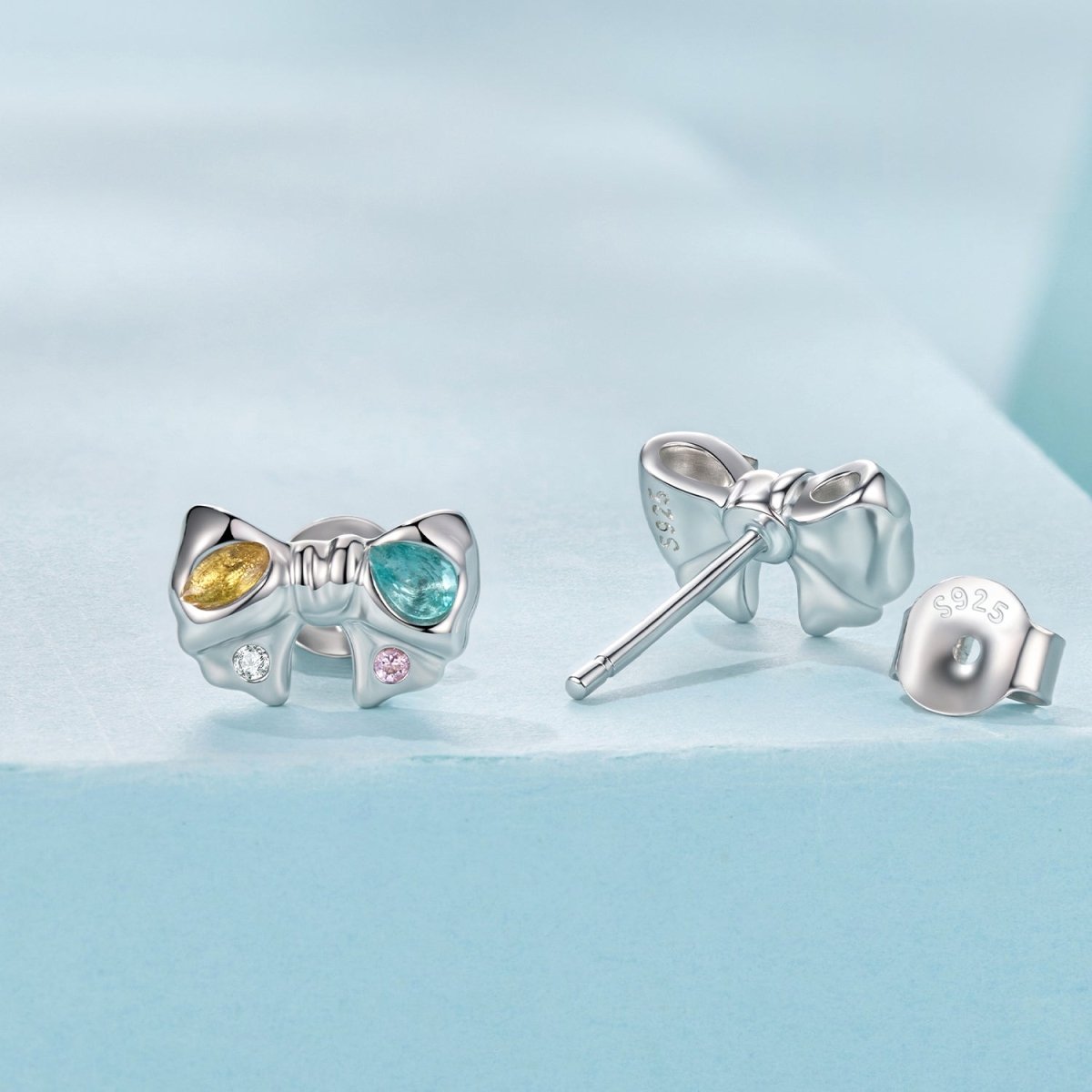 Pangama Jewelry Rainbow Bow Stud Earrings