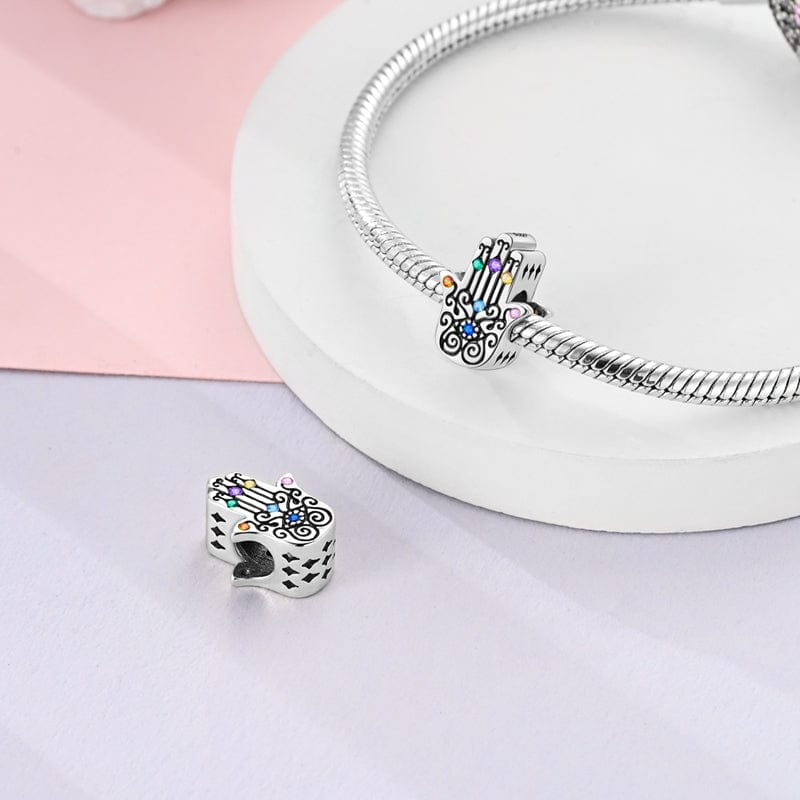 Pangama Jewelry Rainbow Gemstone Hamsa Hand Charm