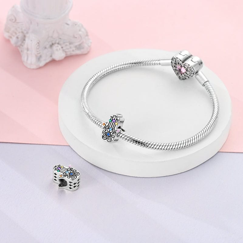 Pangama Jewelry Rainbow Gemstone Hamsa Hand Charm