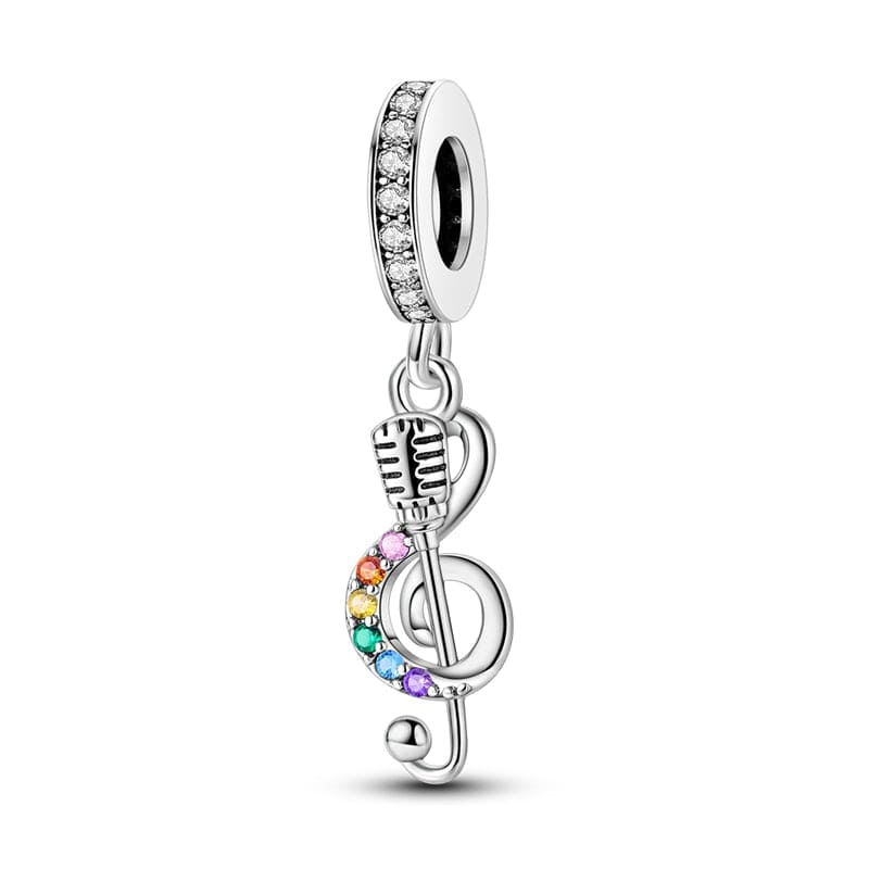 Pangama Jewelry Rainbow Music Note & Microphone Charm