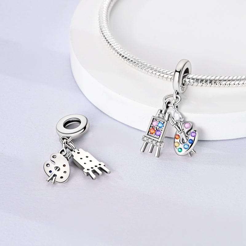 Pangama Jewelry Rainbow Palette & Easel Artist Charm