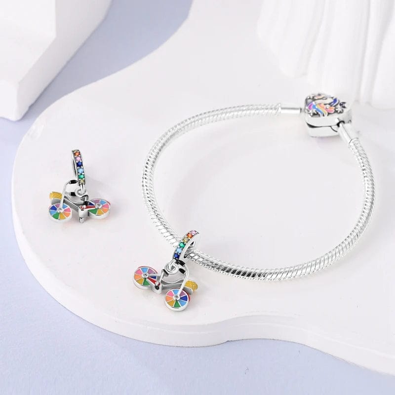 Pangama Jewelry Rainbow Pride Bicycle Dangle Charm