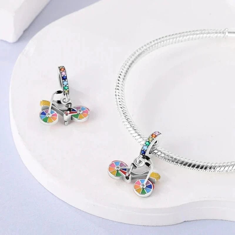 Pangama Jewelry Rainbow Pride Bicycle Dangle Charm