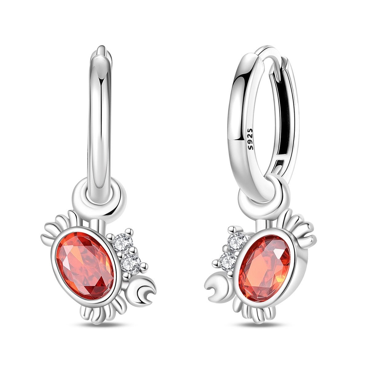 Pangama Jewelry Red Crab Hoop Earrings