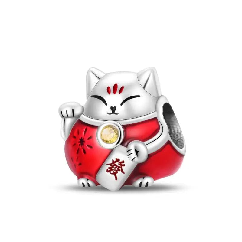 Pangama Jewelry Red Maneki Neko Charm