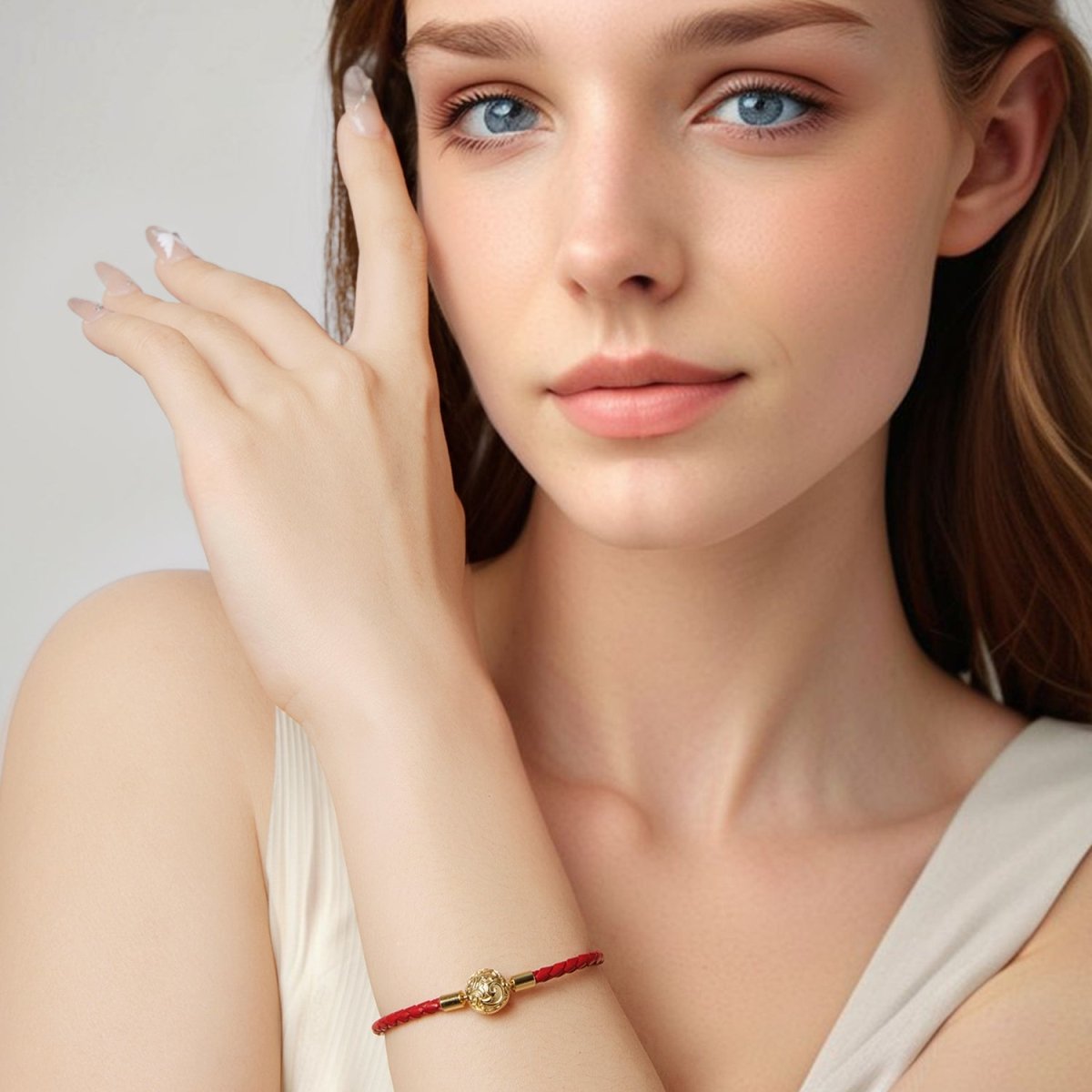 Pangama Jewelry Red Swirl Clasp Leather Charm Bracelet