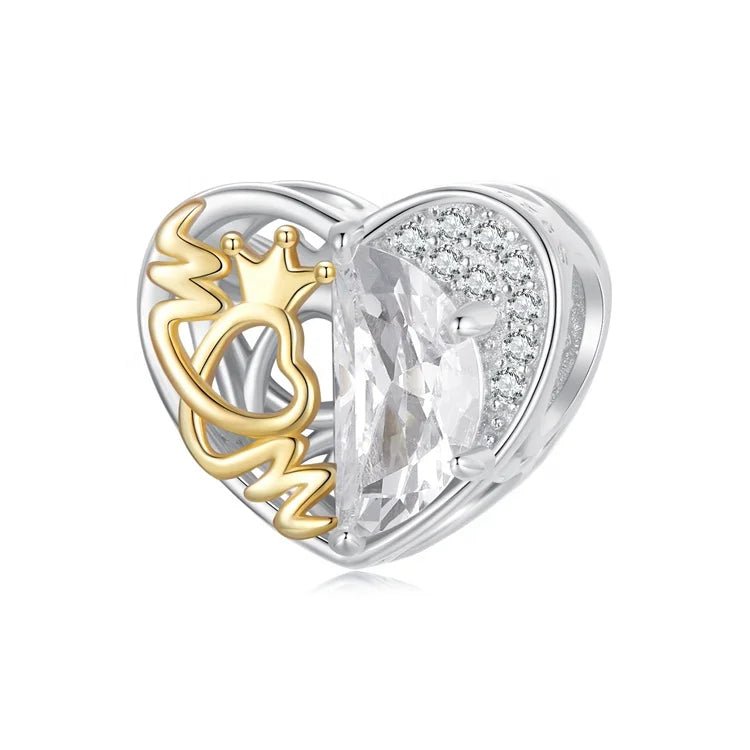 Pangama Jewelry Regal Heart with Mom Crown Charm