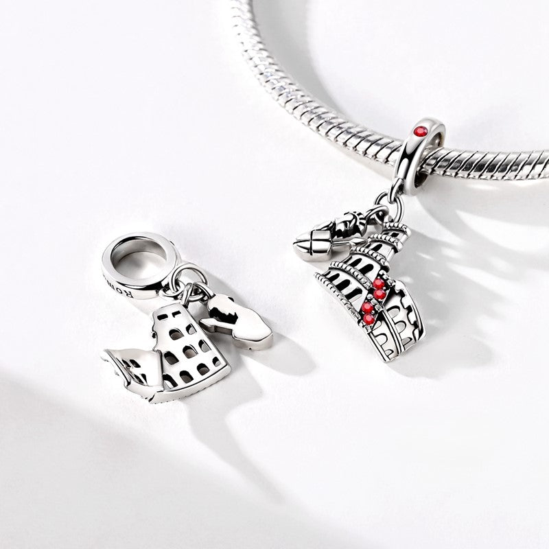 Pangama Jewelry Roman Colosseum with Gladiator Dangle Charm