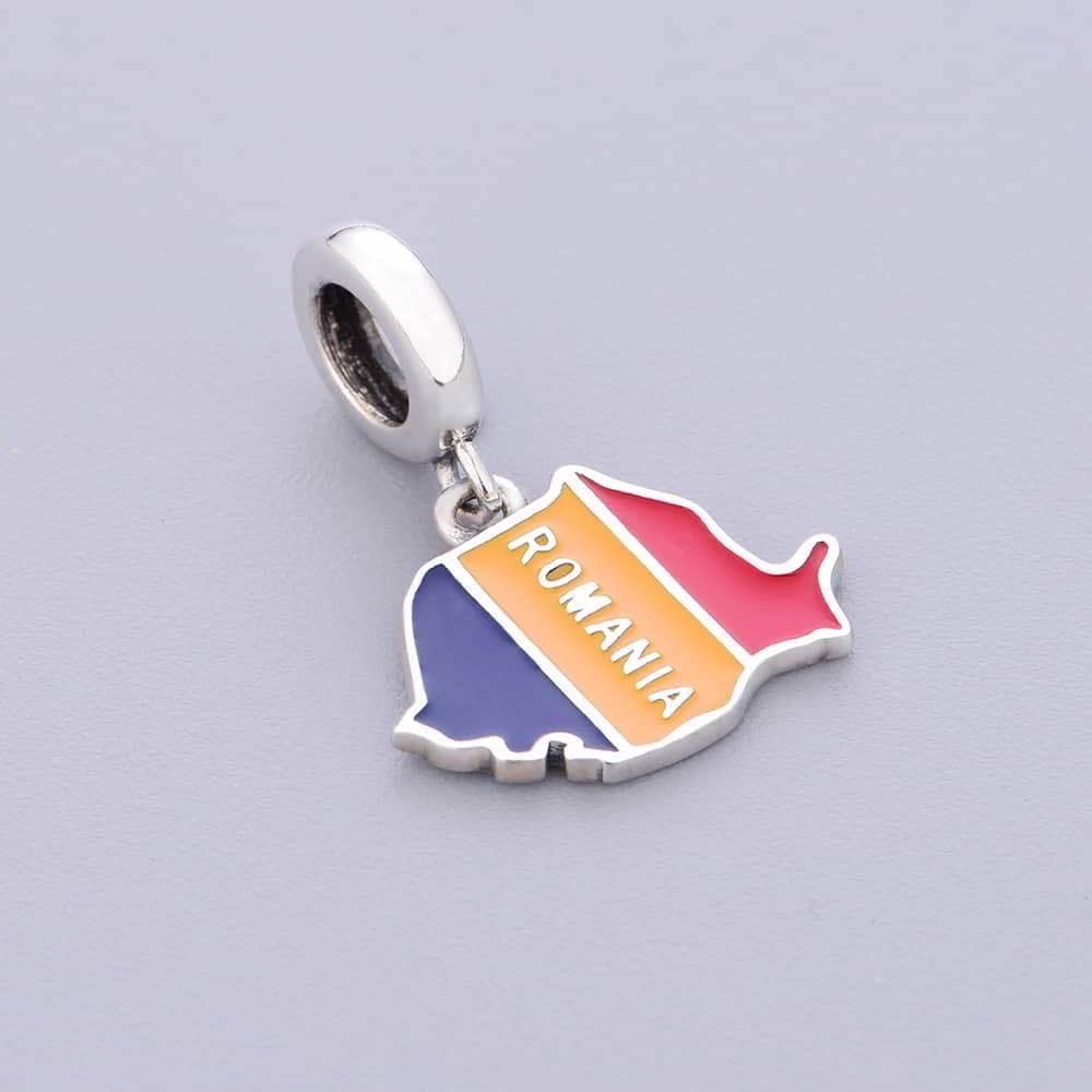 Pangama Jewelry Romania Map Dangle Charm