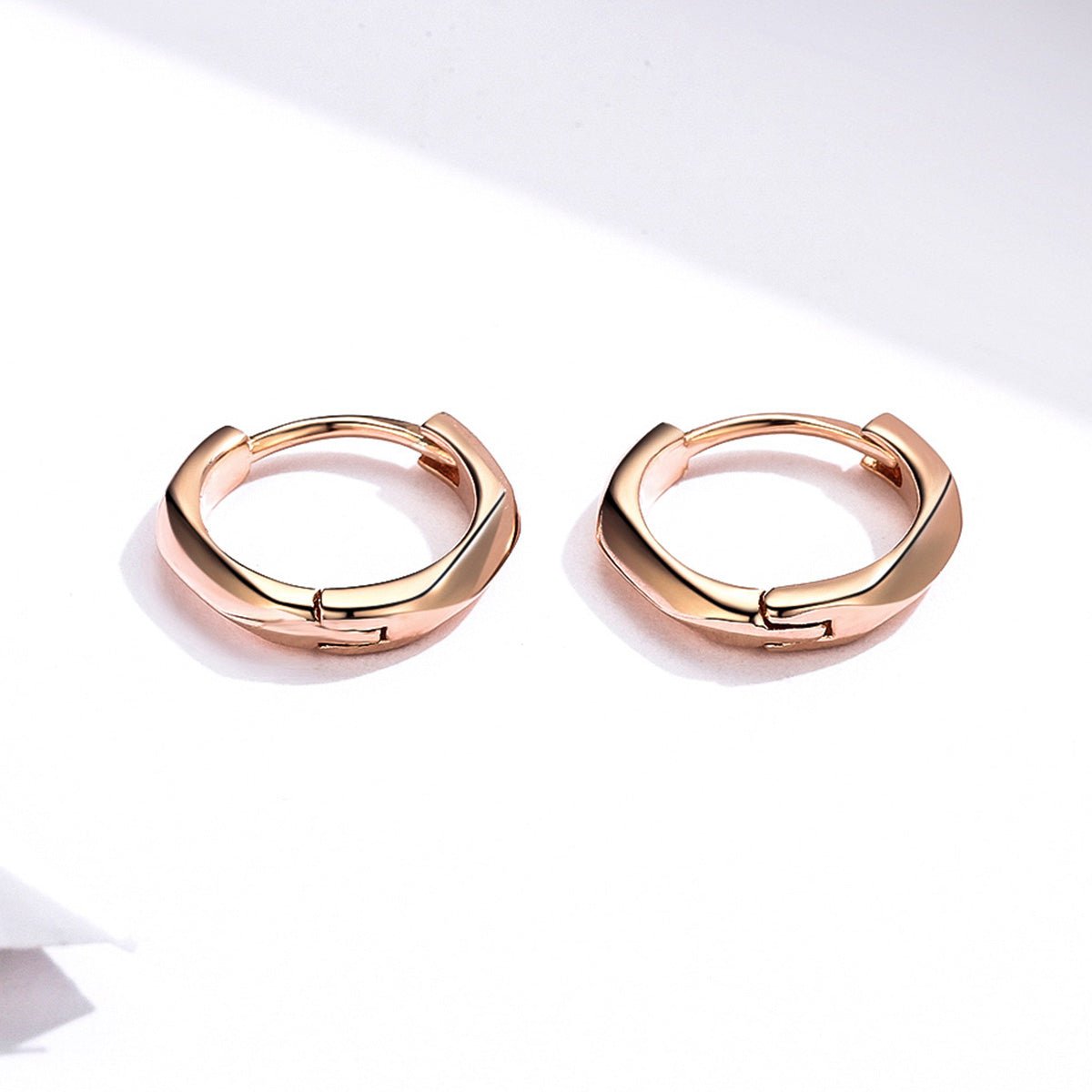 Pangama Jewelry Rose Gold Smooth Shine Hoop Earrings