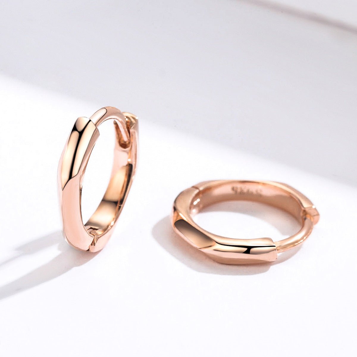 Pangama Jewelry Rose Gold Smooth Shine Hoop Earrings