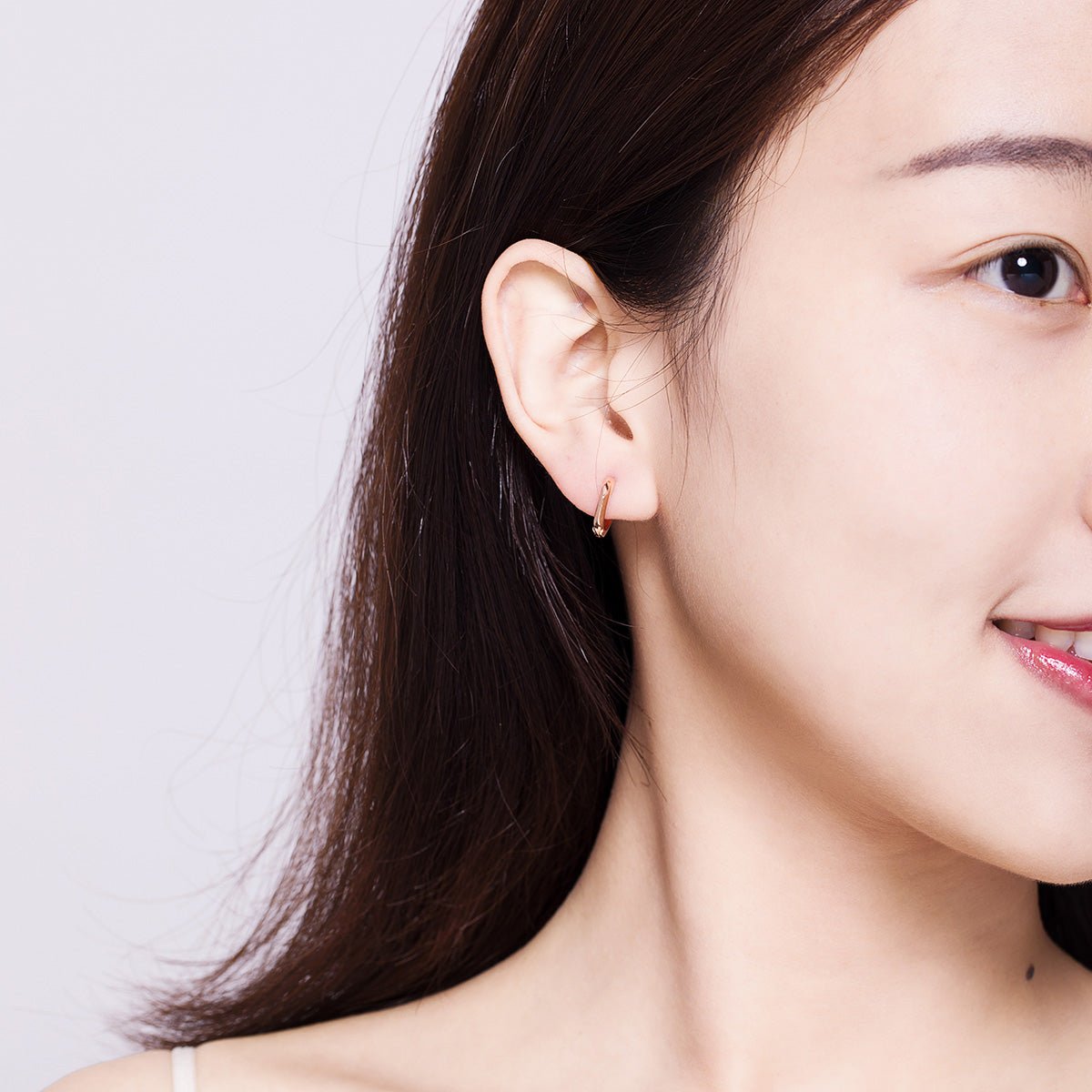 Pangama Jewelry Rose Gold Smooth Shine Hoop Earrings