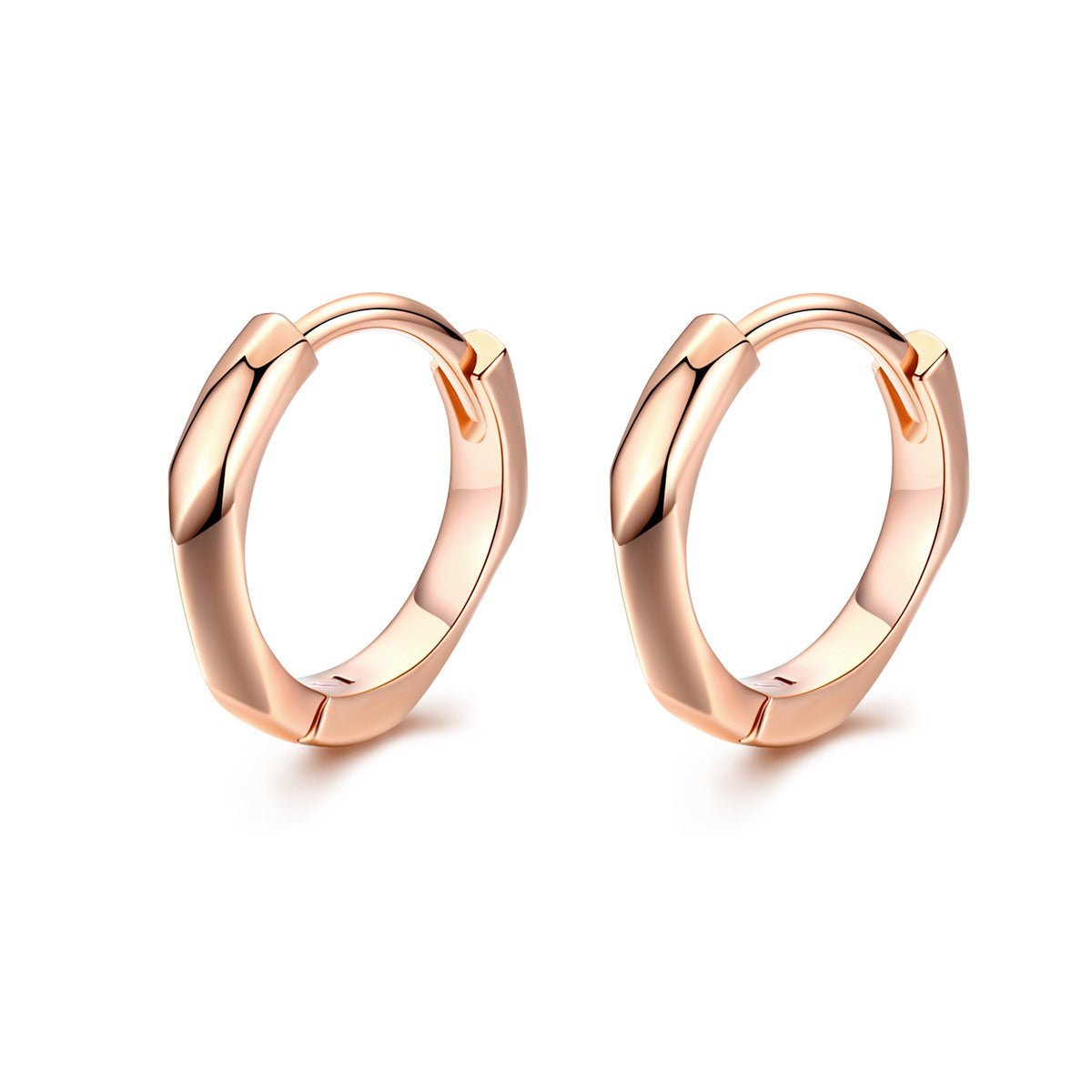 Pangama Jewelry Rose Gold Smooth Shine Hoop Earrings