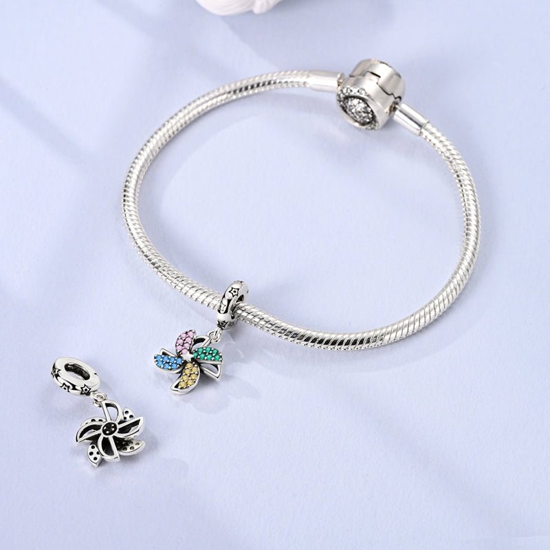 Pangama Jewelry Rotating Colorful Windmill Dangle Charm