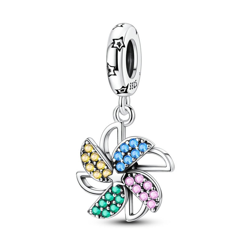 Pangama Jewelry Rotating Colorful Windmill Dangle Charm